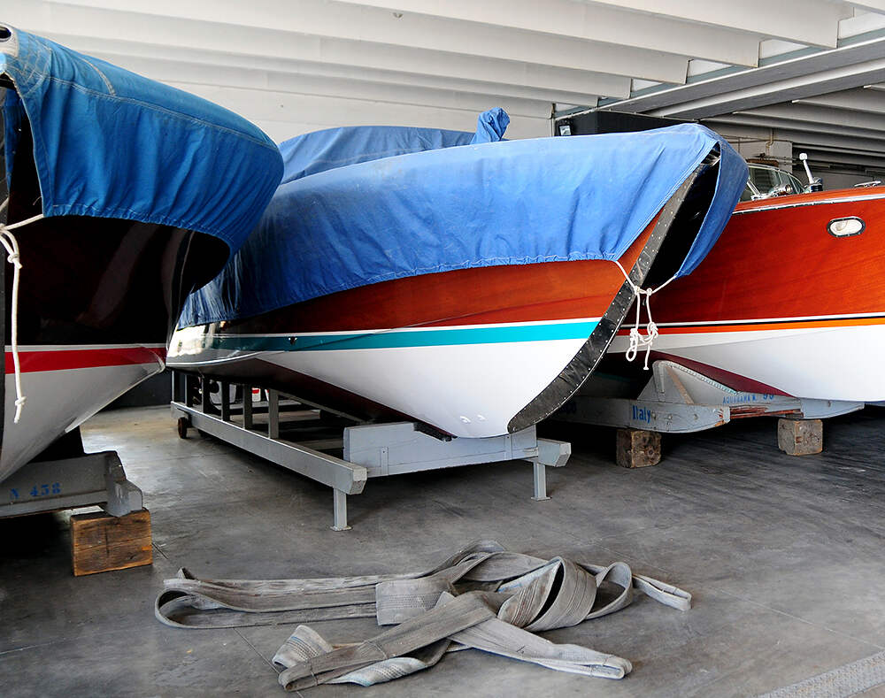 boats stored inside